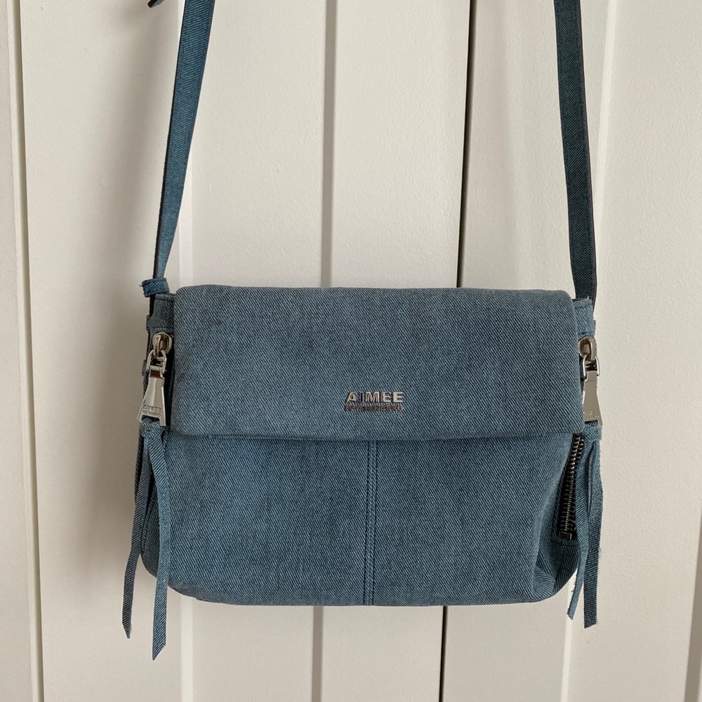 Aimee Kestenberg denim Bali crossbody bag.